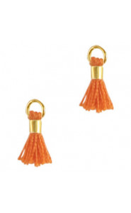 Mini Quaste Ibiza Style 0.7cm Gold-rumba orange